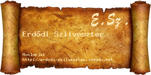 Erdődi Szilveszter névjegykártya